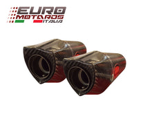 Load image into Gallery viewer, MassMoto Exhaust Dual Slip-On Silencers Oval Full Carbon Aprilia Tuono 2006-2010