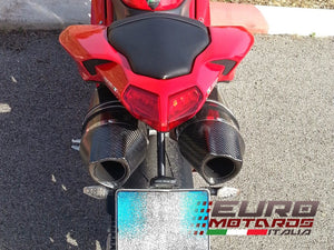 MassMoto Exhaust Dual Slip-On Silencers Oval Full Carbon Ducati 848 1098 1198