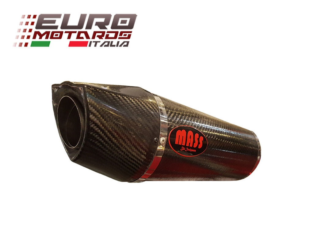 MassMoto Exhaust Slip-On Single Silencer Oval Full Carbon Kawasaki 