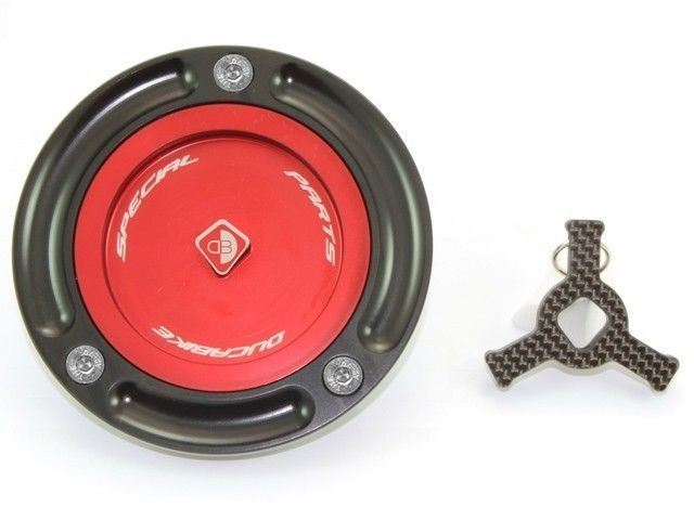 Ducabike Billet Carbon Gas Cap Red Ducati 848 1098 1198 Supersport Monster <09