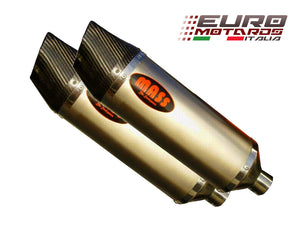 MassMoto Exhaust Dual Silencers Oval Titanium Honda CBR 1100 X11 1998-2006