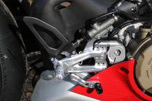 Load image into Gallery viewer, CNC Racing Adjustable RPS Rearsets &amp; Carbon Silver For Ducati Panigale V4R 19-21