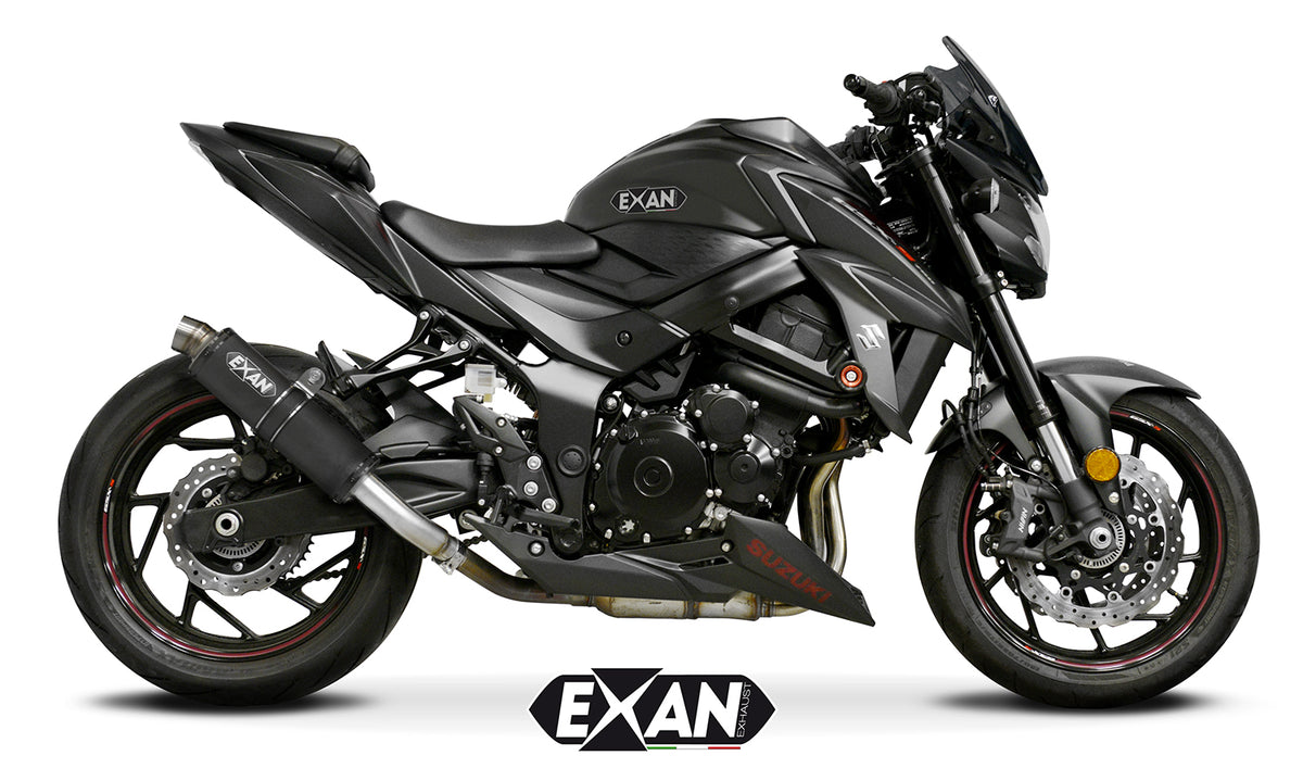 Suzuki GSXS 750 2017-2018 Exan Exhaust Silencer X-GP Carbon/Titanium/B ...