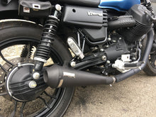 Load image into Gallery viewer, MassMoto Exhaust Silencers Tromb Retro Matt Black Moto Guzzi V7 III 2017-2018